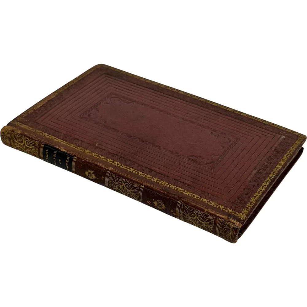 The Rural Walks of Cowper 1822 Antique Leather Book Illustrated Poetry Vintage